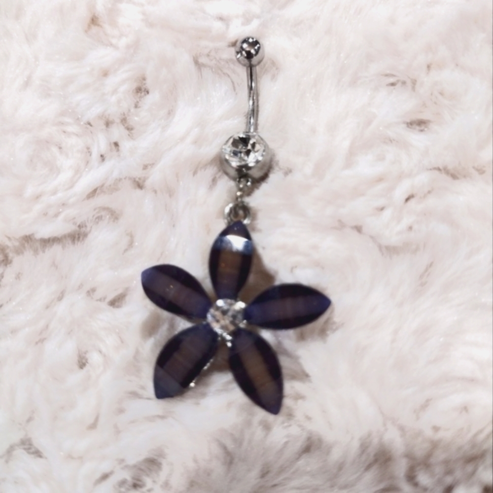 2 Belly Rings Beautiful Flower Superior Quality - Picture 5 of 5